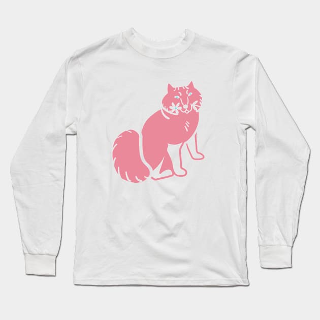 Pink Arctic fox Long Sleeve T-Shirt by belettelepink